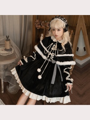 Winter Love Song Sweet Lolita Dress OP & Cloak by With Puji (WJ145)